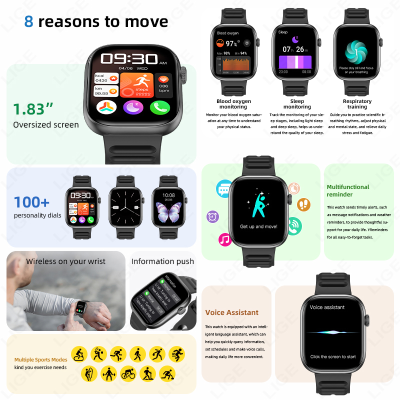 LIGE Jam Tangan Pintar Pria La - Smartwatch Custom ulasan dan harga